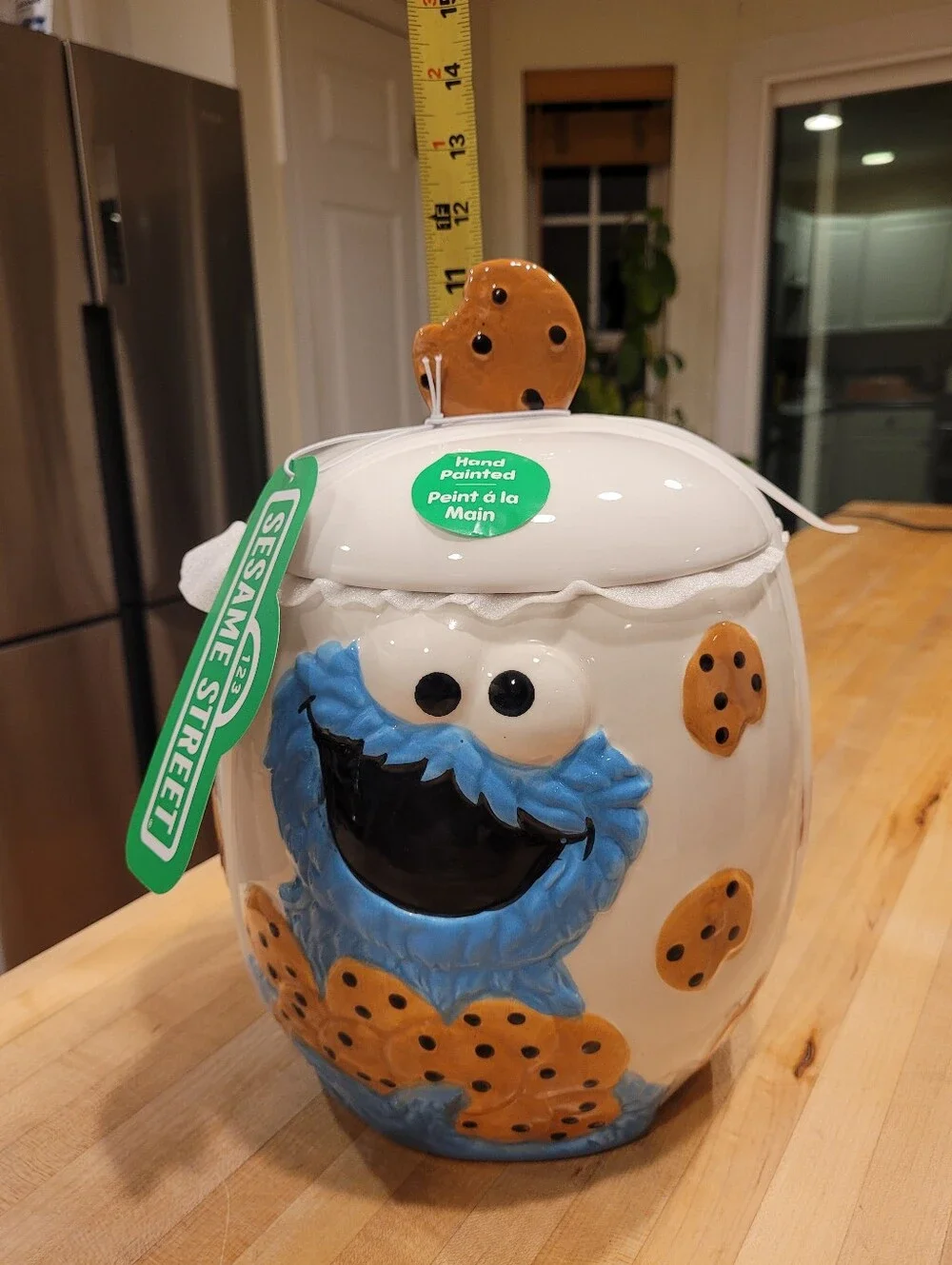 NEW Sesame Street Hand-Painted Cookie Monster Ceramic Cookie Jar